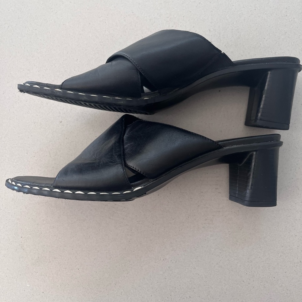 Black Heeled Sandals - Size 8